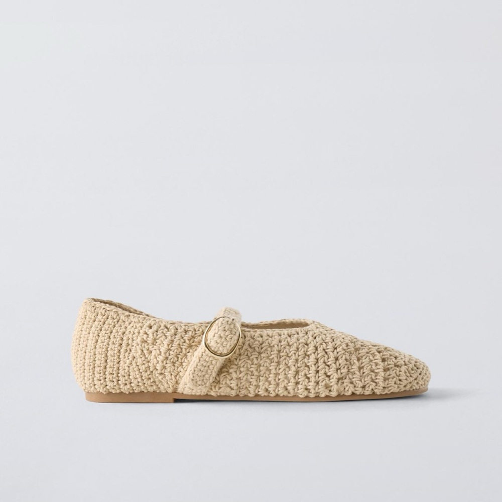 Zara kids crochet ballet flats off white NWT - Picture 2 of 5